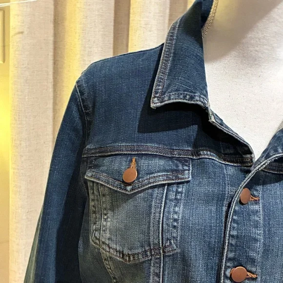 💙 Eileen Fisher Organic Cotton Stretch Denim Jacket – Size XL 💙 - Picture 2 of 9